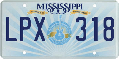 MS license plate LPX318