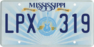 MS license plate LPX319