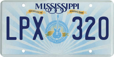MS license plate LPX320