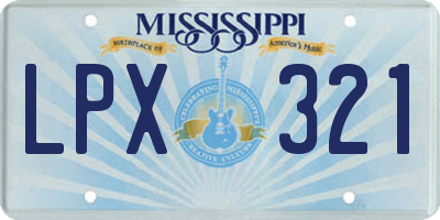 MS license plate LPX321