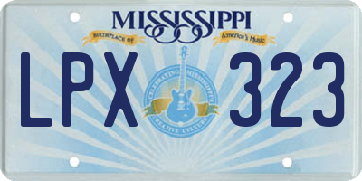 MS license plate LPX323