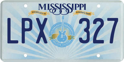 MS license plate LPX327