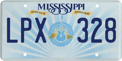 MS license plate LPX328