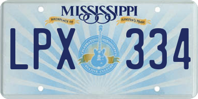 MS license plate LPX334