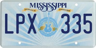 MS license plate LPX335