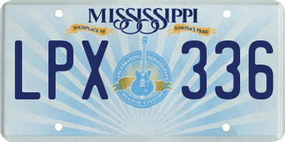MS license plate LPX336