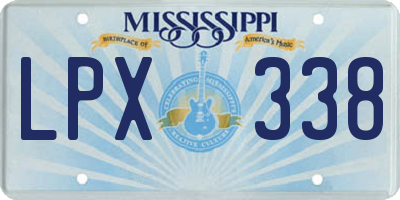 MS license plate LPX338