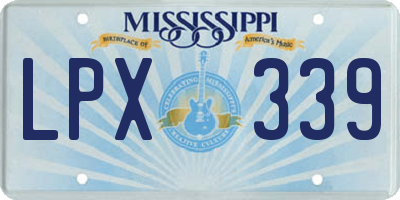 MS license plate LPX339