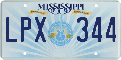MS license plate LPX344