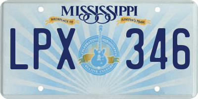 MS license plate LPX346