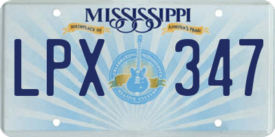 MS license plate LPX347