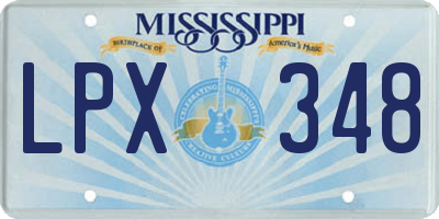 MS license plate LPX348