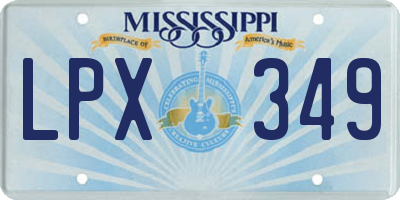MS license plate LPX349