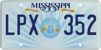 MS license plate LPX352