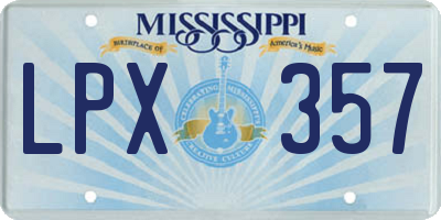 MS license plate LPX357