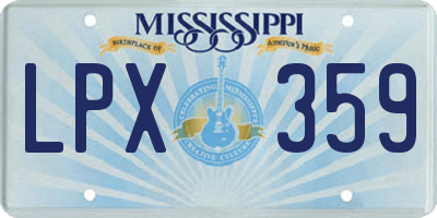 MS license plate LPX359