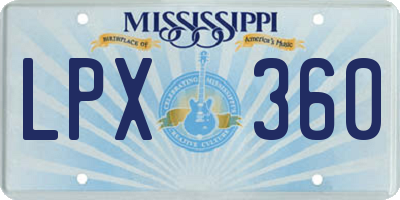 MS license plate LPX360