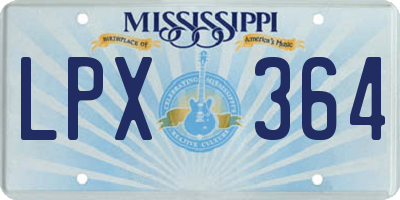 MS license plate LPX364