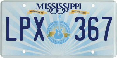 MS license plate LPX367