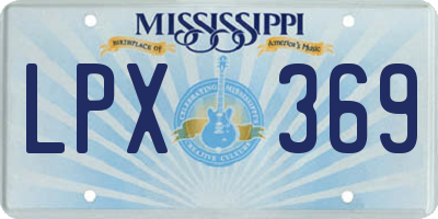 MS license plate LPX369