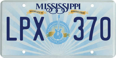 MS license plate LPX370