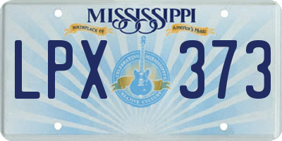 MS license plate LPX373