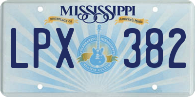 MS license plate LPX382
