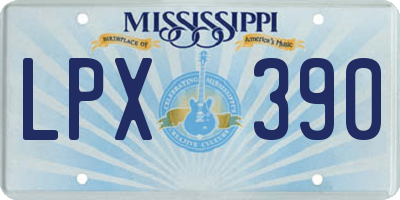 MS license plate LPX390