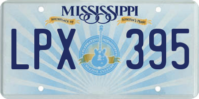 MS license plate LPX395