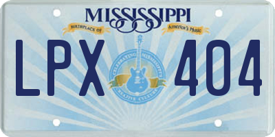 MS license plate LPX404