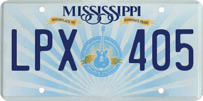 MS license plate LPX405