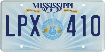 MS license plate LPX410