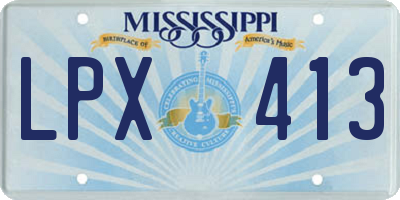 MS license plate LPX413