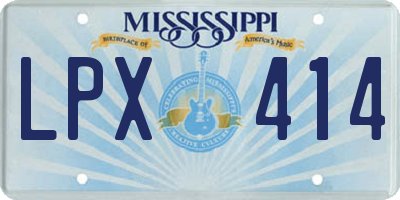MS license plate LPX414