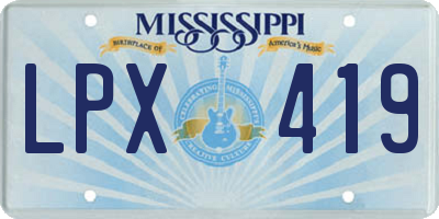 MS license plate LPX419