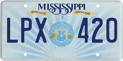 MS license plate LPX420