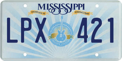 MS license plate LPX421