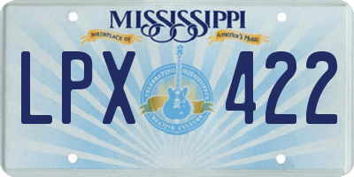 MS license plate LPX422