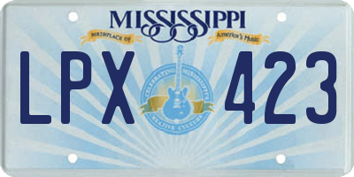 MS license plate LPX423