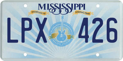 MS license plate LPX426