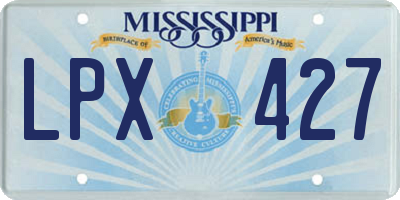 MS license plate LPX427