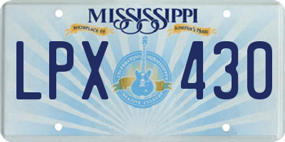 MS license plate LPX430