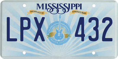 MS license plate LPX432
