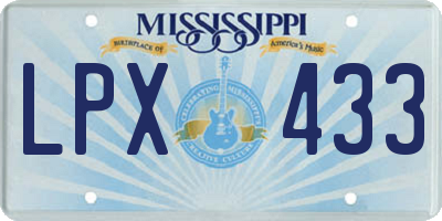 MS license plate LPX433