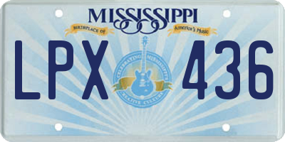 MS license plate LPX436