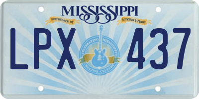 MS license plate LPX437