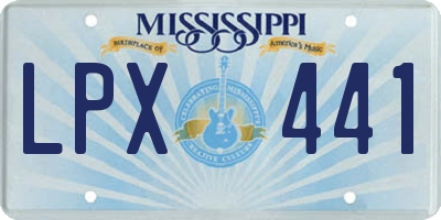 MS license plate LPX441