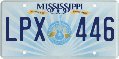 MS license plate LPX446