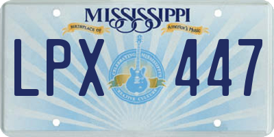 MS license plate LPX447