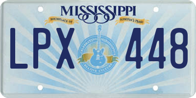 MS license plate LPX448